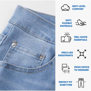 Pantalones Vaqueros Elásticos para Hombre FOXA, Corte Regular, Pierna Recta, Casuales, de Mezclilla, Peso Medio, Tejido de Algodón Transpirable - Product Image 5