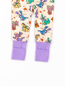 Miozing Çevre Dostu Dinozor Desenli Bebek Pijamaları Unisex Tüm Mevsim Tulumları Spandeks Bambu Elyaf Nefes Alabilen Yıkanabilir Çift Yönlü - Product Image 6