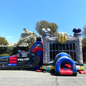 Château gonflable commercial <span class=keywords><strong>de</strong></span> haute qualité avec toboggan, thème voiture <span class=keywords><strong>de</strong></span> police, château gonflable pour les fêtes d'enfants - Product Image 3