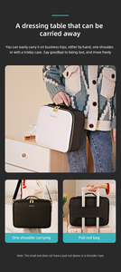 Xách Tay Công Suất Lớn Mỹ Phẩm Tổ Chức Túi Make Up Trường Hợp Du Lịch Lưu Trữ Không Thấm Nước Vệ Sinh Cá Nhân Trang Điểm Bàn Chải Túi Với LED Gương - Product Image 6