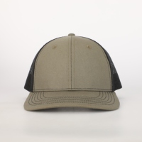 Sombrero de camionero marrón ceniza de 6 paneles con logotipo personalizado Gorra de malla deportiva de moda de calle con ala curvada ligera Tela común de estilo exterior