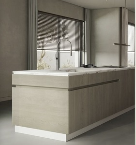 Customized Glass <strong>Kitchen</strong> Island with <strong>Sink</strong> Modern Dining <strong>Kitchen</strong> Cabinets-Eco-Friendly Modular Wall/<strong>Base</strong> <strong>Units</strong> - Product Image 2