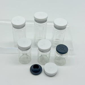 Vente en gros de flacons en verre transparents vierges avec bouchons à clapet métalliques bicolores, mini-contenants vides non imprimés pour le tri d'échantillons - Product Image 2