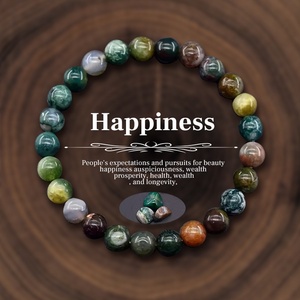 สร้อยข้อมือลูกปัดแจสเปอร์สีแดงธรรมชาติขนาด 8 มม. ขายส่ง สร้อยข้อมือยางยืดพลอยเรกิบำบัด แฟชั่น สร้อยข้อมืออาเกตทรงเรขาคณิต สไตล์แฟชั่น - Product Image 5