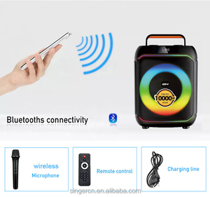 ลำโพงคาราโอเกะไร้สาย GD-695 GD-919 ขนาด 6.5 8 นิ้ว ซุปเปอร์เบส พร้อมไฟ RGB ลำโพงแอคทีฟวูฟเฟอร์ สำหรับงานปาร์ตี้กลางแจ้ง พกพาสะดวก - Product Image 5