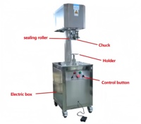 Sellador semiautomático de conservas de alimentos para mascotas, sellador de latas de refresco, máquina de embalaje de sellado de latas de té de burbujas de cerveza