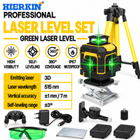 Niveau laser 4D HIERKIN à piles pour montage de panneaux solaires et de signalétique murale