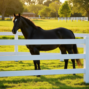 Großhandel Premium Eco Friendly 4 Rail Cross-Rail PVC Ranch Zaun Cross-Rail Farm Horse Vinyl Fechten - Product Image 4