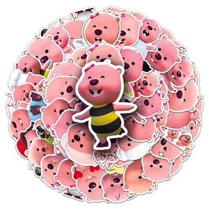 50 Uds. Precio al por mayor pingüino pequeño animado <span class=keywords><strong>coreano</strong></span> <span class=keywords><strong>Pororo</strong></span> Pink Little Beaver Ruby Cute Cartoon Loopy Sticker - Product Image 5