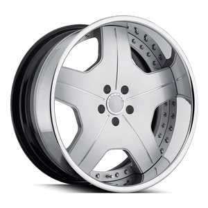 Classic Five Spoke Deep Dish Three Piece Forged Aluminium Alloy Rim With Wheel Center Cap Universal Fit Aftermarket Passenger - Product Image 5
