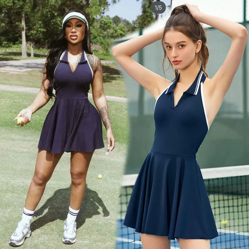 新着ブティックストラップレスファッションフィットネステニスジムスポーツ夏のレディースドレス