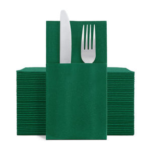 Serviettes jetables effet lin avec poche intégrée pour couverts, serviettes avec poches pour mariage, Noël, Thanksgiving, anniversaire - Product Image 5