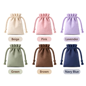 Sacs cadeaux en coton avec cordon de serrage, logo personnalisé, 6 couleurs, petites pochettes en mousseline, emballage pour bijoux, sacs anti-poussière - Product Image 1
