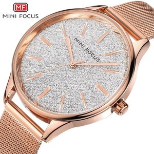 Montres à quartz Mini Focus MF0044L MF 0044, bracelet en acier maillé, montre simple de luxe pour femmes, Montre Femme Reloj De Mujer - Product Image 1