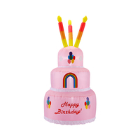 Fournitures de fête d'anniversaire en gros d'usine Gonflables de gâteau cadeau exquis avec décoration gonflable d'anniversaire personnalisée à lumière LED