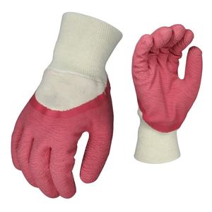 Vente en gros coton Jersey Liner 3/4 enduit de <span class=keywords><strong>Latex</strong></span> enduit vague finition travail gants de sécurité avec poignet en tricot - Product Image 6