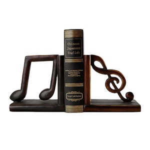 Antique Wooden Looking Design Decorative Musical Note <strong>Bookends</strong> - Product Image 1