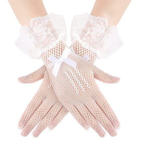 Gants de performance courts <span class=keywords><strong>en</strong></span> résille pour mariée, élégants avec nœud <span class=keywords><strong>en</strong></span> dentelle, vente <span class=keywords><strong>en</strong></span> gros - Product Image 2