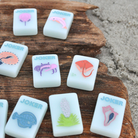 Tuiles de Mahjong américaines en acrylique 40 mm, motif floral corail, résistantes à l'eau, écologiques, couleur personnalisée