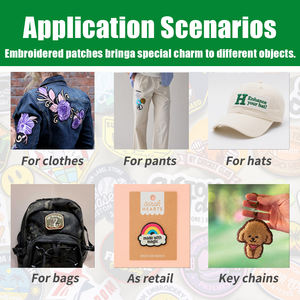 Parches Termoadhesivos Bordados Personalizados en 3D con Formas de Flores, Alfabeto y Corazones - Tamaños y Colores Personalizados - Product Image 5