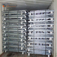 Conteneur en treillis métallique galvanisé pliable et empilable pour stockage en entrepôt