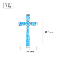 Bijoux éblouissants en or vermeil Pendentif croix opale en argent sterling 925-Artisan-Fabriqué avec un cadre micro-pavé, couleur captivante
