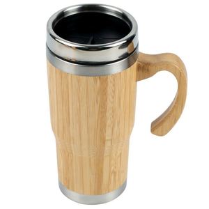 Custom Logo Eco-friendly Vacuum Cup Double Wall Insulated <b>Thermal</b> Bamboo Coffee <b>Mug</b> - Product Image 1