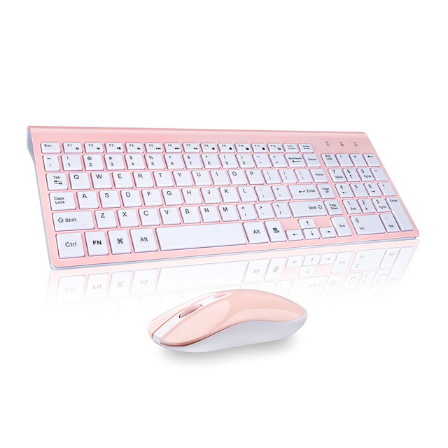 Ultra-Thin Clavier Et Souris Sans Fil 2.4Ghz Wireless Keyboard and Mouse Set Mute Typing Mouse and Keyboard Combo for Office
