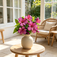 Künstlicher Seiden-Alstroemeria Peruanische Lilie Blumenstrauß - Brautstrauß Weiches Handgefertigtes Blumenarrangement für den Valentinstag
