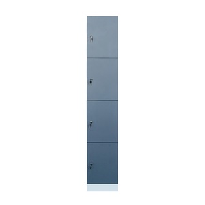 Armoire Métallique 4 Portes à Verrouillage par Clé, Meuble de Rangement Fin en Acier pour Vêtements, Espace de Stockage Sécurisé - Vente Chaude - Product Image 1