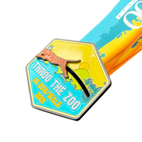 Médaille sportive personnalisée en alliage de zinc avec ruban, médaille de finisseur de marathon personnalisée