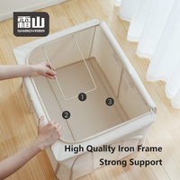 SHIMOYAMA Sac de rangement pliable grand format pour couettes, couvertures et édredons, avec fenêtre transparente et poignées robustes, pour optimiser l'espace de placard