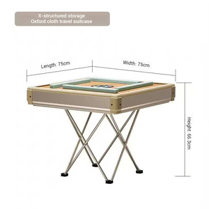 Modern <b>Plastic</b> Portable Weather-Resistant <b>Folding</b> Mahjong <b>Table</b> Sturdy Gold Frame Automatic Machine for Home Portable Weatherres - Product Image 4