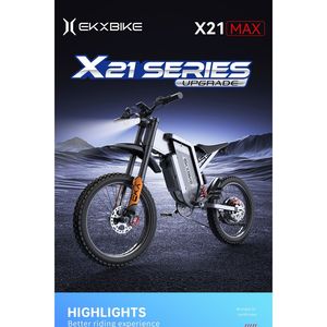 Bicicleta de Montaña EKXBIKE X21 3000W 60V 30AH, Llantas de 19 Pulgadas y 2 Pulgadas de Ancho, 85 Km/h, 90 km de Autonomía, Amortiguador Hidráulico, 3000W E - Product Image 5