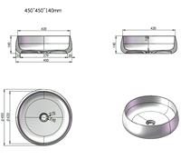 Lavabo de salle de bain moderne en résine transparente, éco-responsable, capacité 12L, finition polie, avec drain, garantie 5 ans
