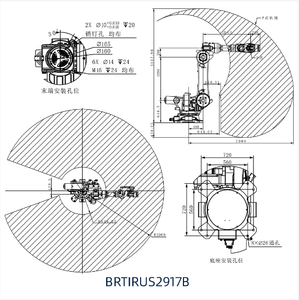 Robot Industrial de Seis Ejes BRTIRUS2917B, Alcance del Brazo 3500 mm, Carga 100 kg, Utilizado para Carga y Descarga de Piezas Grandes de Moldeo por Inyección - Product Image 3