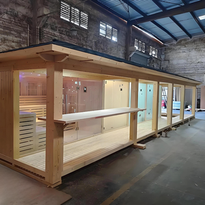 Cabina <span class=keywords><strong>de</strong></span> Sauna Exterior Cuadrada Grande, Sauna Finlandesa Comercial para 8-10 Personas con Vestuario <span class=keywords><strong>y</strong></span> Estufa <span class=keywords><strong>de</strong></span> Leña - Product Image 5