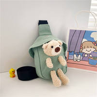 Nouveau sac populaire pour enfants Cross-body Cute Bear Chest Bag pour femmes garçons et filles Mini sac en toile