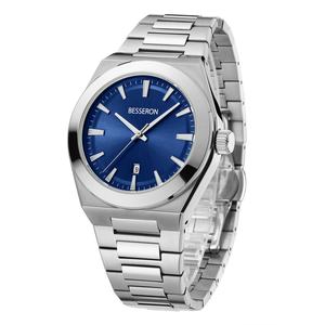 Reloj de Cuarzo de Acero Inoxidable de Alta Calidad con Logotipo Personalizado para Hombre, Elegante Reloj de Pulsera Plateado de Lujo, Resistente al Agua, con Correa de Cocodrilo - Product Image 3