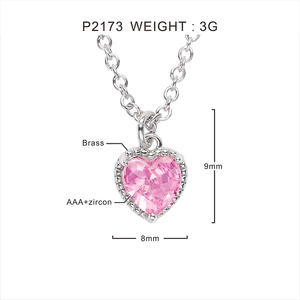 Xưởng Trang Sức Foxi Bán Buôn Bộ Trang Sức Thời Trang Nữ Bộ Vòng Cổ Và Hoa Tai Hình Trái Tim Màu Hồng - Product Image 5