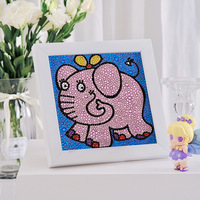 Yüksek kaliteli 5d Anime hayvan Diy fotoğraf çerçevesi Rhinestones resim çerçeve elmas boyama çocuklar sanat kitleri ile