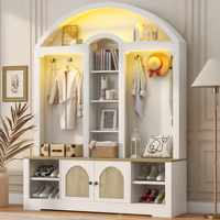 [Stock US] Armoire multifonctionnelle/Armoire d'entrée équipée de rangements à chaussures et de cintres, expédition domestique aux États-Unis, MOQ 1