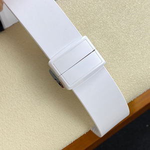 Reloj de Pulsera de Cerámica Blanca Unisex de Lujo 2026, Caja Octogonal, Esfera con Rayas Marrones, Movimiento Automático, Visualización de Fecha, Reloj de Moda - Product Image 5