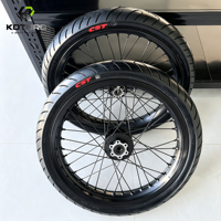Ensemble de roues Supermoto KOTORQ à jantes noires de 17 pouces pour Surron Light Bee X LBX E-Moto Street Conversion Supermoto Street Conversion
