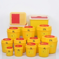 Boîte à déchets carrée à couvercle coulissant pour instruments tranchants, boîte à déchets jetable circulaire pour instruments tranchants, boîte de stockage de déchets jaune pour hôpitaux et cliniques