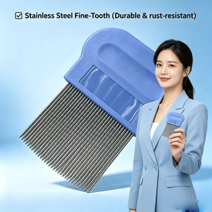 Peine espiral profesional de acero inoxidable de alta resistencia <span class=keywords><strong>para</strong></span> la eliminación de piojos y <span class=keywords><strong>liendres</strong></span> en humanos, herramienta metálica <span class=keywords><strong>para</strong></span> el hogar. - Product Image 1