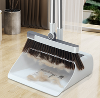 Ensemble balai, pelle et rouleau à papier collant multifonctionnel 3 en 1 pour le nettoyage ménager, ensemble balai et pelle pour le nettoyage des sols