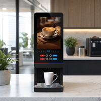 Machine à café instantanée industrielle 4 saveurs, distributeur de boissons chaudes et froides, grand bac de récupération des eaux usées, facile à nettoyer