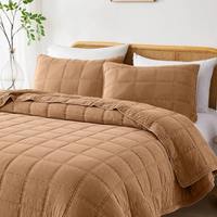 Ensemble de couvre-lit matelassé marron moderne, style luxueux, tissu doux et respirant pour chambres King, Queen, Twin, OEM ODM