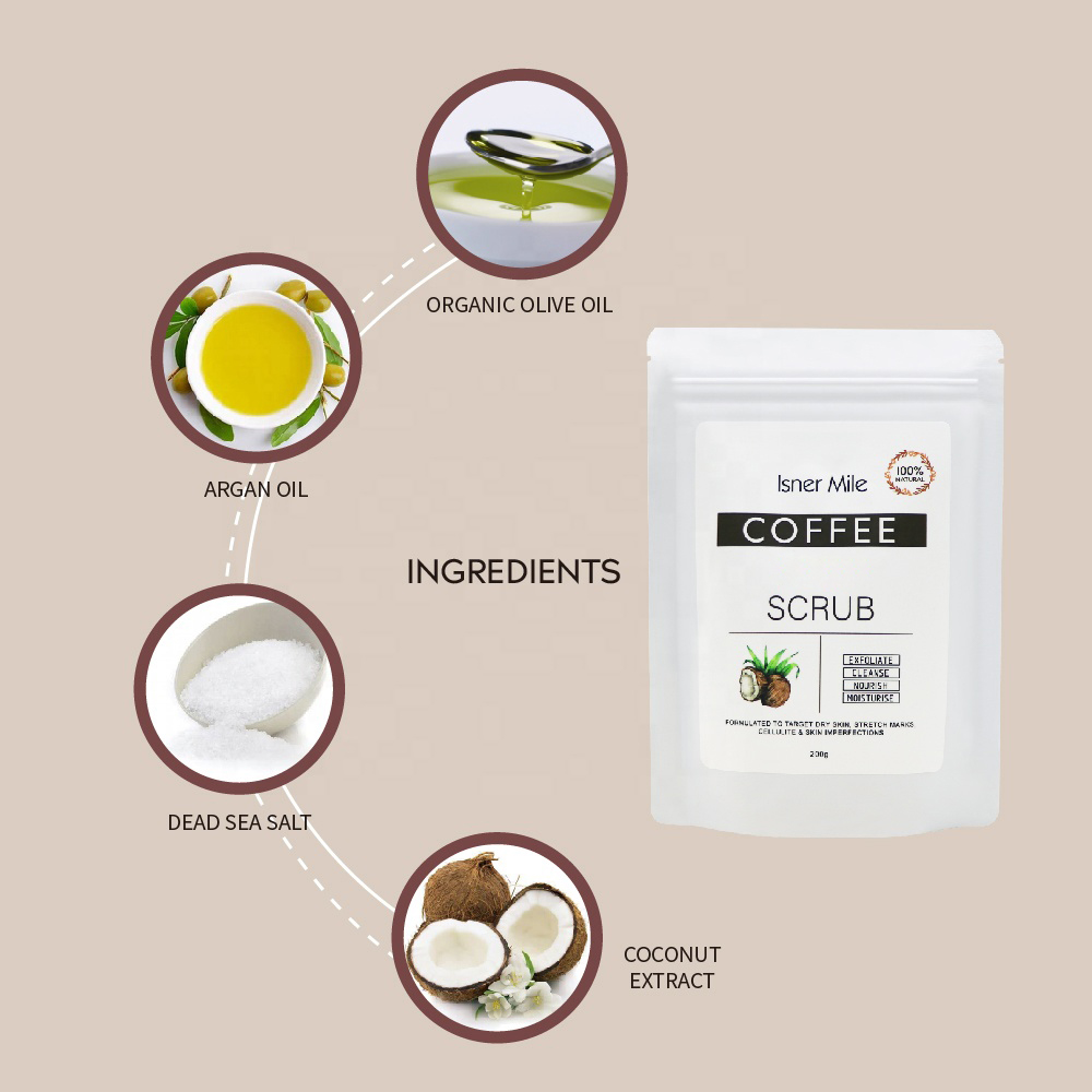 Organic Coffee Body Scrub Dead Sea Sale Coconut Scrub OEM Private label